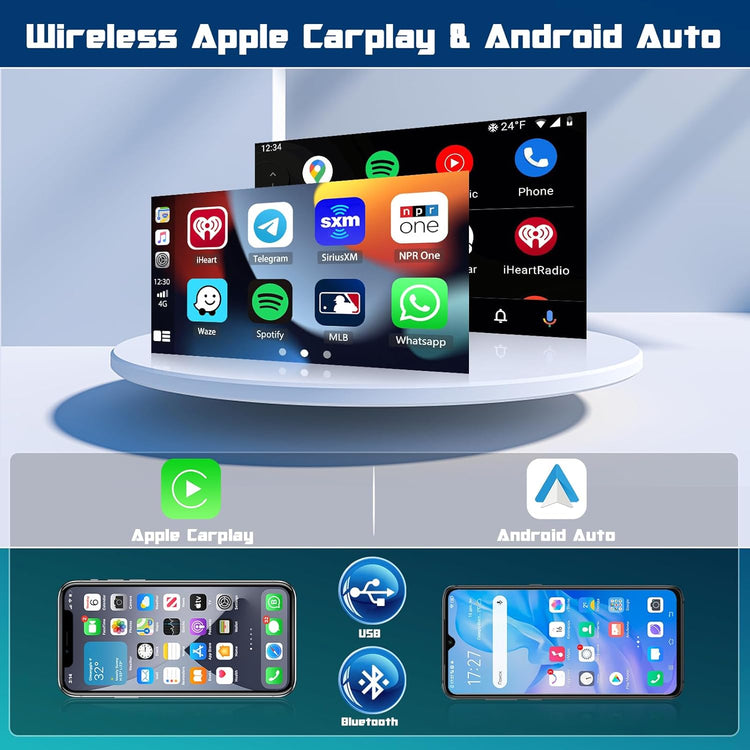 for Ford Focus S-Max Mondeo 9 Galaxy II C-Max Kuga Android Car Stereo Radio Carplay Android Auto 7 Inch Touchscreen Car Radio GPS Navi Wifi Backup Camera Hifi FM RDS SWC.