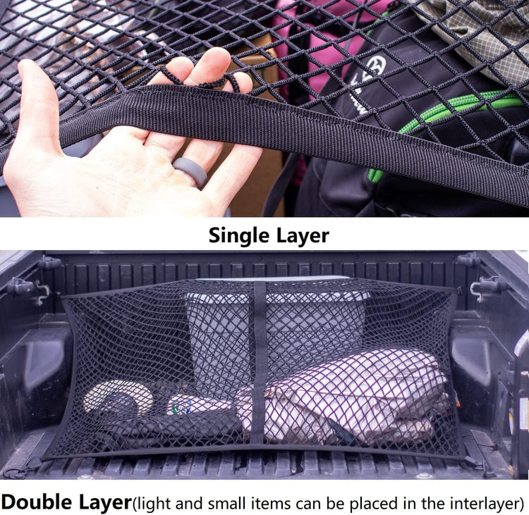 Highly Elastic Cargo Net, Simple Truck Bed Cargo Mesh Organizer, Suitable for Daily Light Loads of Trucks, 4&