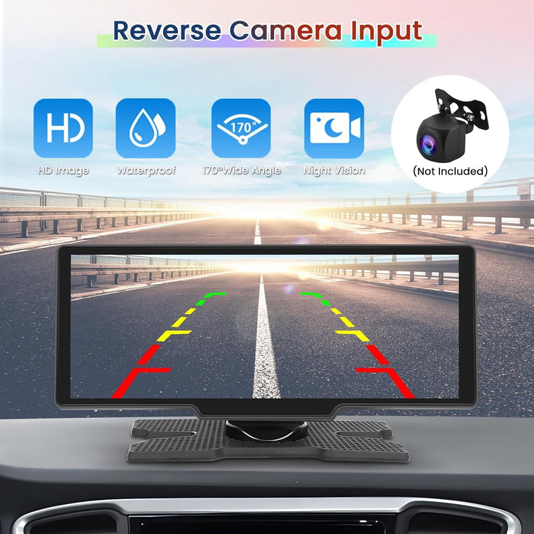 10.26 Inch Wireless Carplay Radio for Car, Wireless Android Auto Car Display Screen with Dual Bluetooth GPS AUX Hand Free Mirror Link FM Transmitter Sat Nav.
