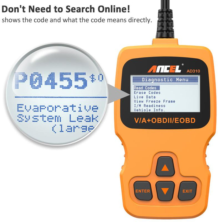 ANCEL AD310 Classic Enhanced Universal OBD II Scanner Car Engine Fault Code Reader CAN Diagnostic Scan Tool Ob D Diagnostic Code