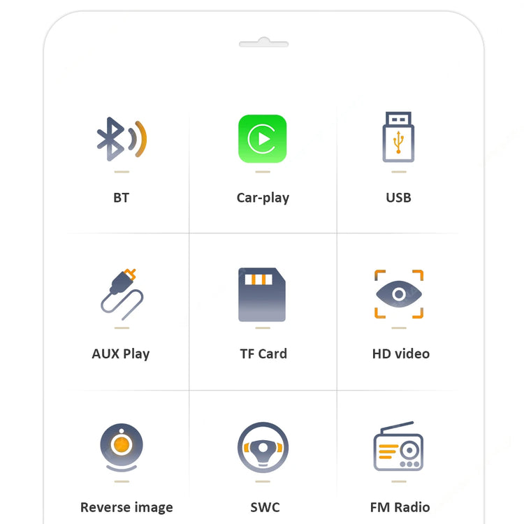 ZD1 7“ 1 Din Carplay Car Radio Android Auto Multimedia Retractable HD Touch Screen FM AUX BT USB Mirrorlink Universal Autoradio.