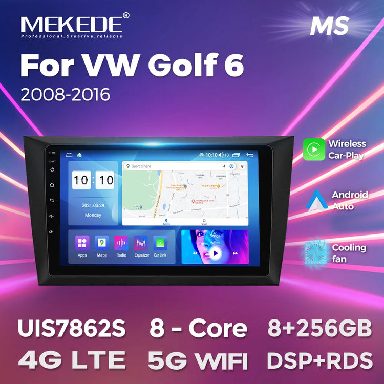 Android 8Core Wireless Car-Play Auto Car Radio Video Multimedia Player for VW Golf 6 2008-2016 GPS Navigation 5G WIFI DSP.