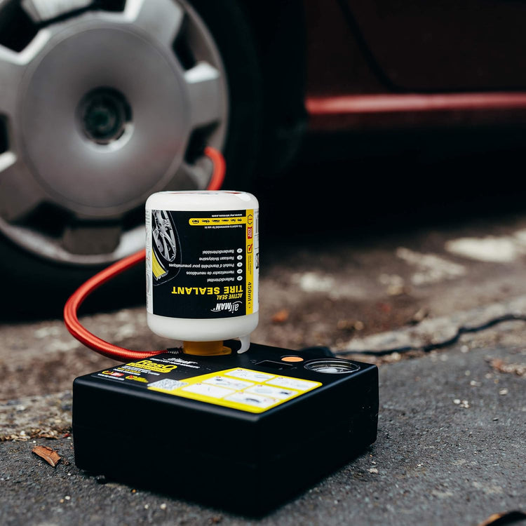 Resq Emergancy Tyre Repair Kit, with Easy Valve through Punture Repair Tyre Selant, Air Compressor, Suitable for All Car Makes and Models