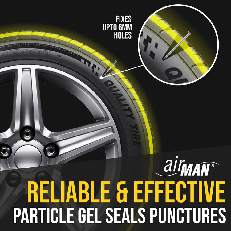 Resq Emergancy Tyre Repair Kit, with Easy Valve through Punture Repair Tyre Selant, Air Compressor, Suitable for All Car Makes and Models