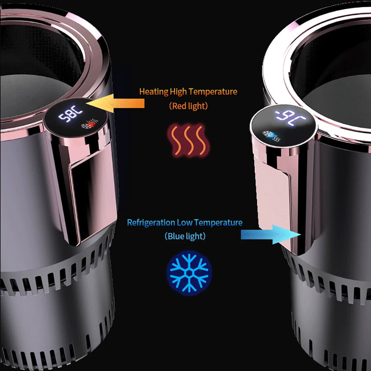 Smart Car 2-In-1 Hot and Cold Cup Drinks Holder Home Fast Refrigeration Cooling/Heating Mini Touch Screen Beverage Mug Drink Can.