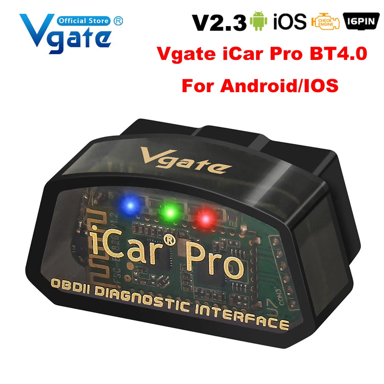 Icar Pro Elm327 V2.3 OBD 2 OBD2 Car Diagnostic Tools WIFI Bluetooth 4.0 for Android/Ios BT3.0 for Android ODB2 Car Scanner.