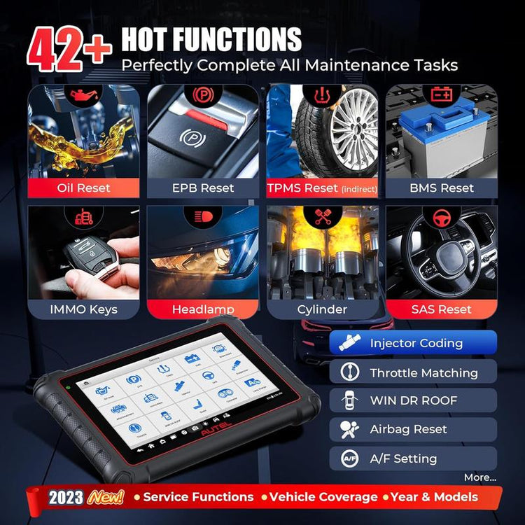 Autel Maxipro MP900E-KIT Car Diagnostic OBD2 Scanner Doip/Can FD, 11 PCS OBD1 Cables ECU Coding, 40+ Services, Active Test, FCA SGW Upgraded of MP808S/MP808BT PRO/MP900