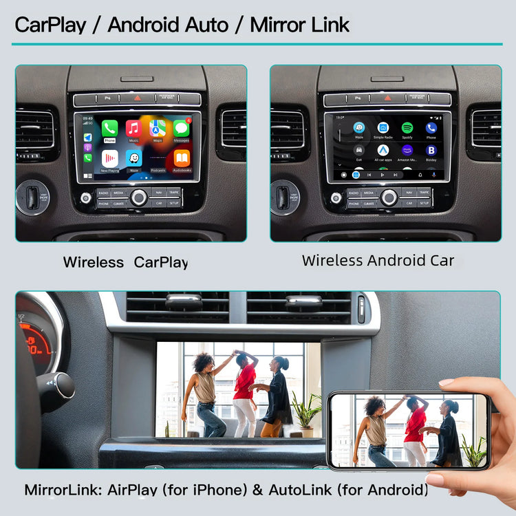 Wireless Carplay Android Auto for Volkswagen Touareg with 8-Inch Screen RNS850 2010-2018 Mirroring Car Play Airplay Multimedia.