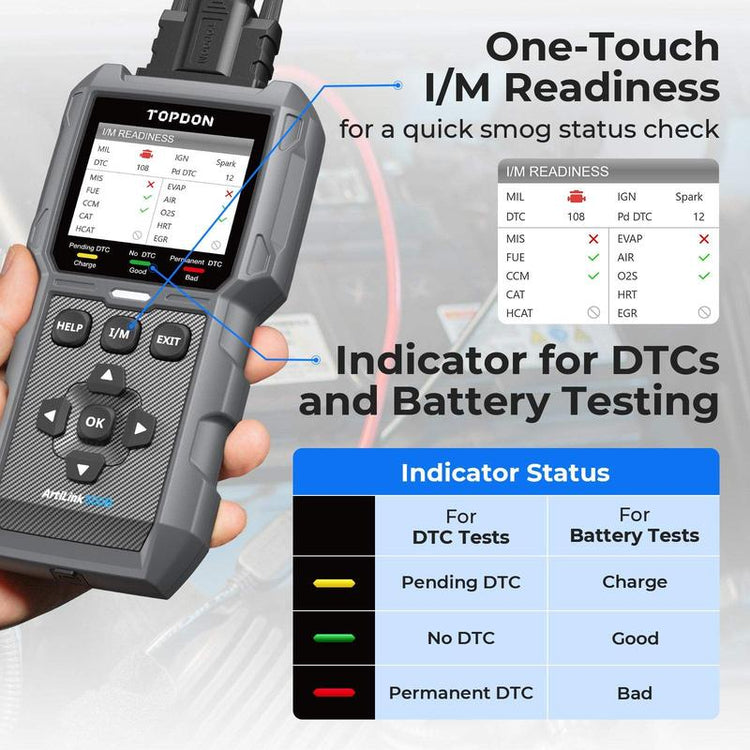 TOPDON Artilink500B 2-In-1 OBDII Scanner and Battery Tester
