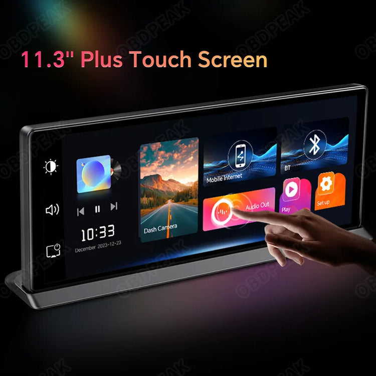 K2 Pro 11.3" Dash Cam 4K Front + Rear + GPS Wireless Android Auto Apple Car Play.