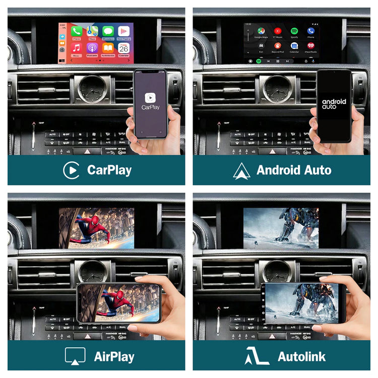 Roadtop Wireless Carplay for Lexus NX RX IS ES GS RC CT LS 2014-2019 with Android Auto Mirror Link Airplay Car Play Functions.
