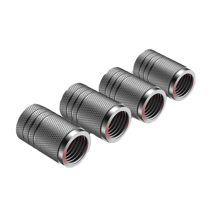 4Pcs Car Tire Valve Stems Cap Knurling Style Tire Valve Cap Aluminum Tire Wheel Stem Air Valve Cap Car Universal Accessories