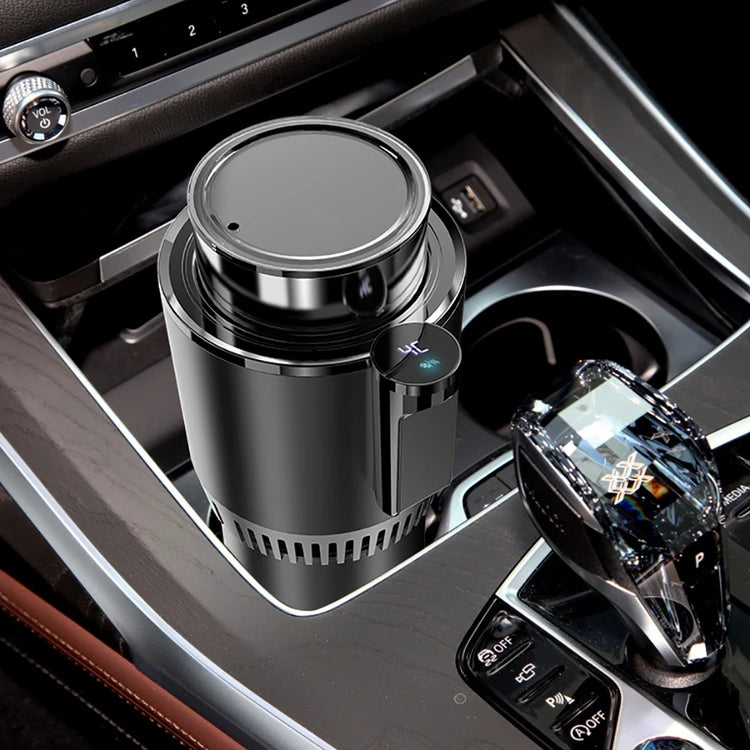 Smart Car 2-In-1 Hot and Cold Cup Drinks Holder Home Fast Refrigeration Cooling/Heating Mini Touch Screen Beverage Mug Drink Can.