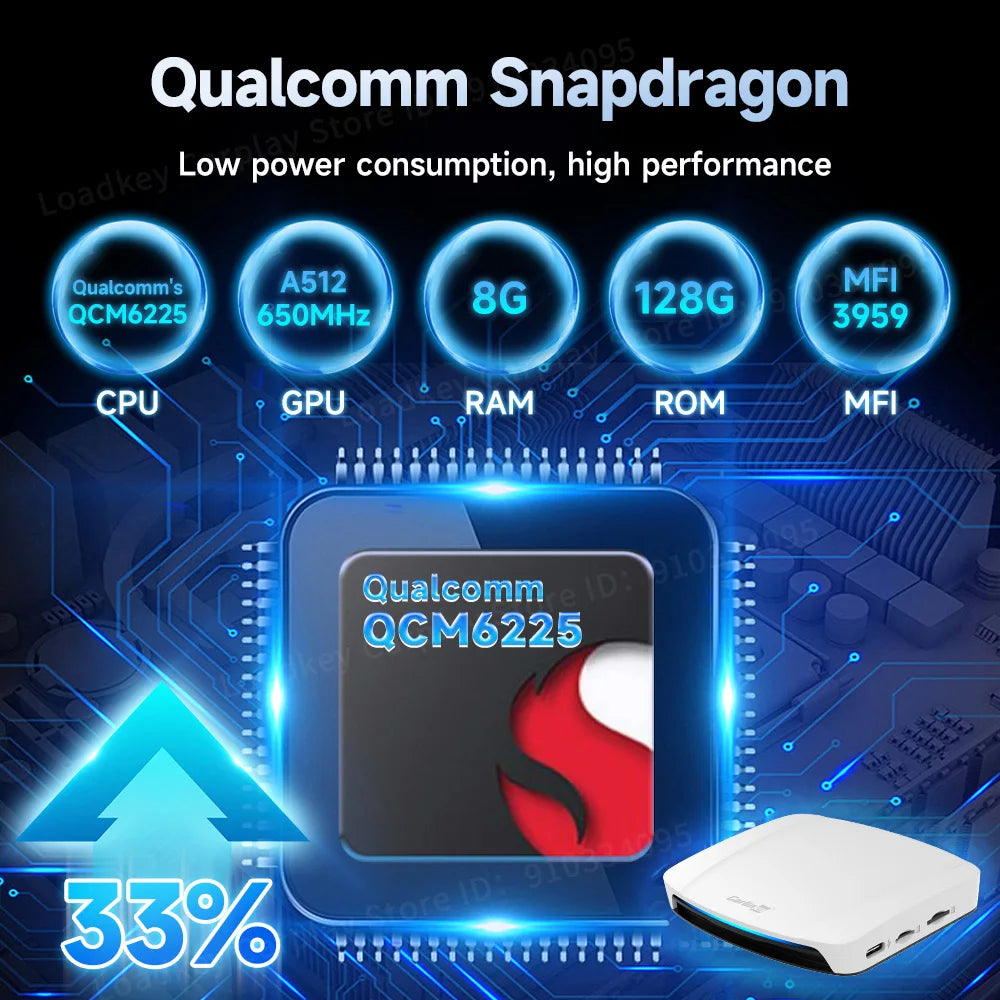 128G  Ai Box Android 13 Wireless Carplay HDMI Output Wireless Adapter Android Auto Car Play Qualcomm 6225 Fota Upgrade.