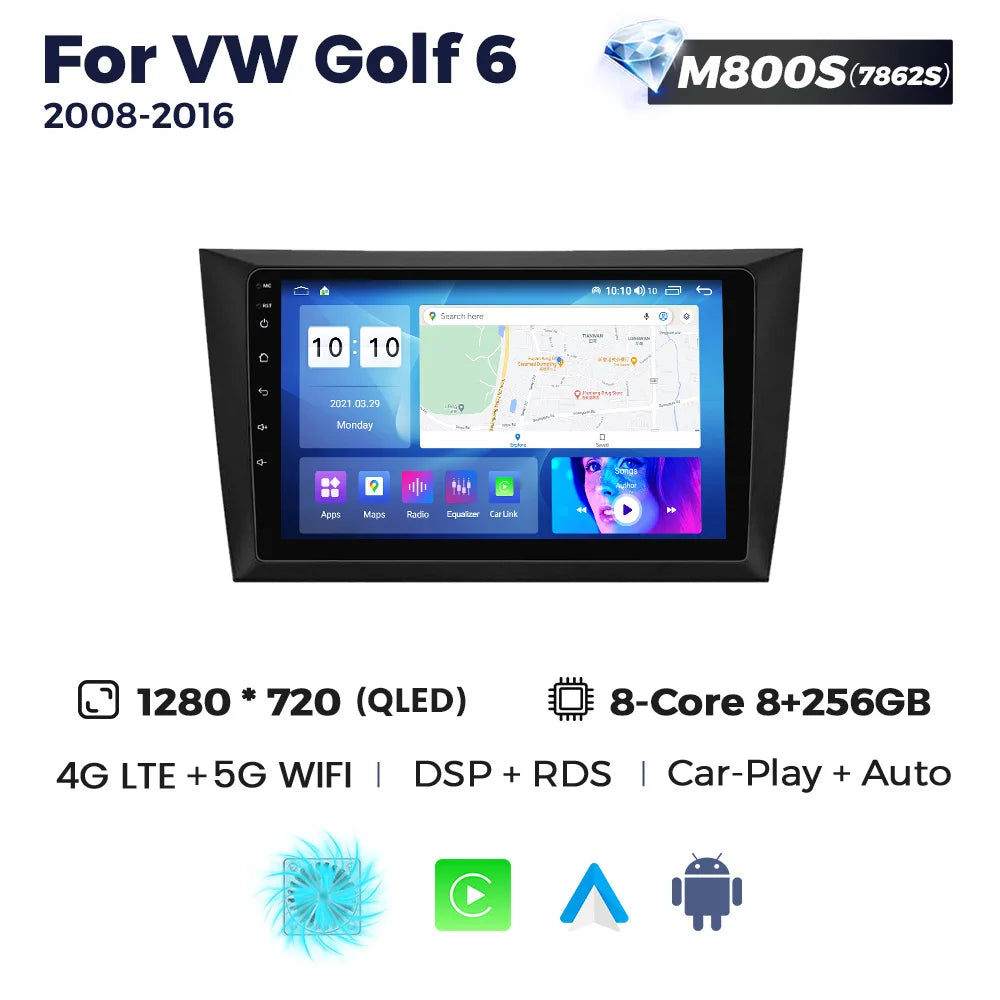 Android 8Core Wireless Car-Play Auto Car Radio Video Multimedia Player for VW Golf 6 2008-2016 GPS Navigation 5G WIFI DSP.