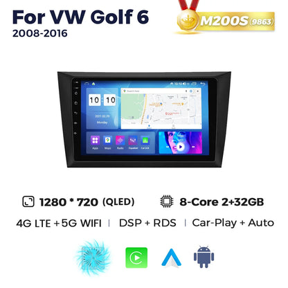 Android 8Core Wireless Car-Play Auto Car Radio Video Multimedia Player for VW Golf 6 2008-2016 GPS Navigation 5G WIFI DSP.