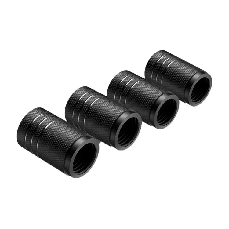 4Pcs Car Tire Valve Stems Cap Knurling Style Tire Valve Cap Aluminum Tire Wheel Stem Air Valve Cap Car Universal Accessories