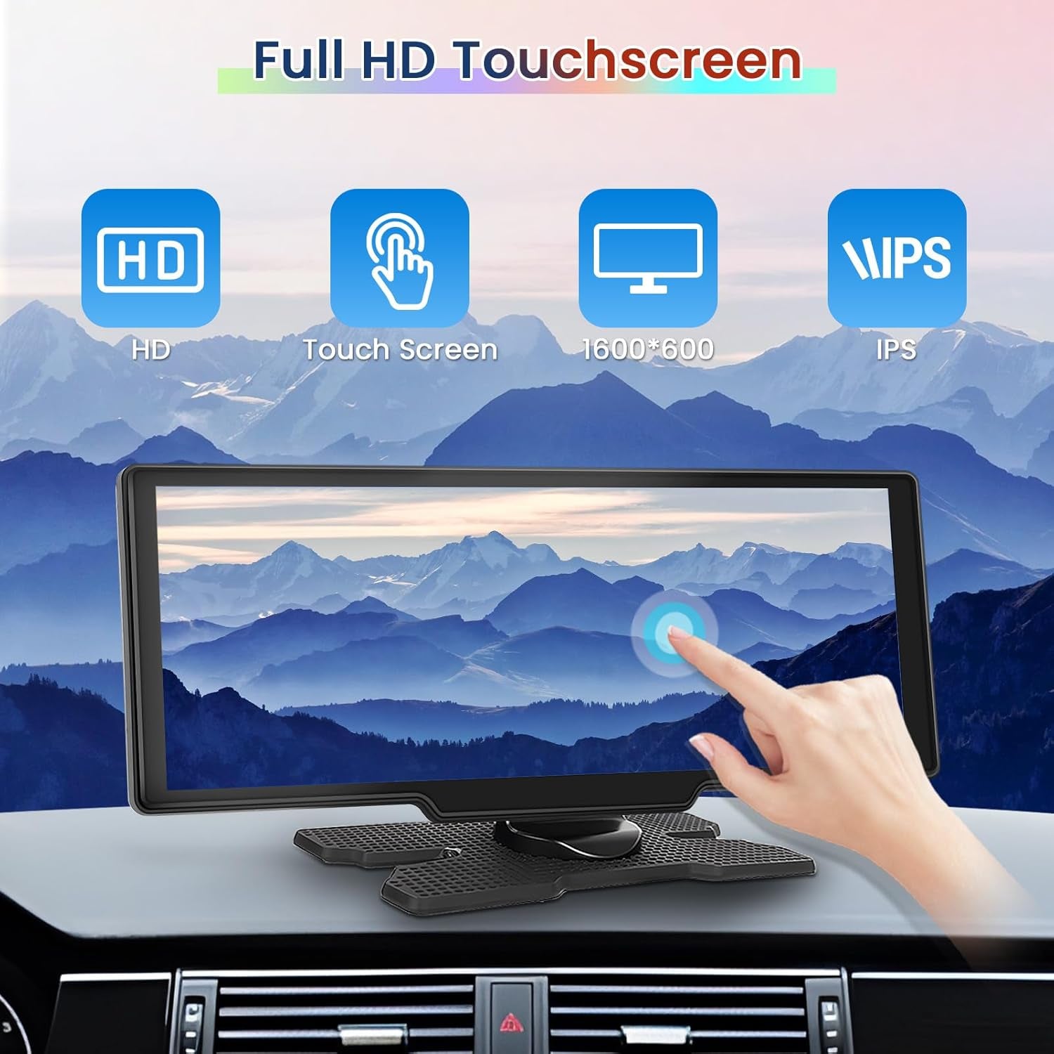 10.26 Inch Wireless Carplay Radio for Car,  Wireless Android Auto Car Display Screen with Dual Bluetooth GPS AUX Hand Free Mirror Link FM Transmitter Sat Nav.