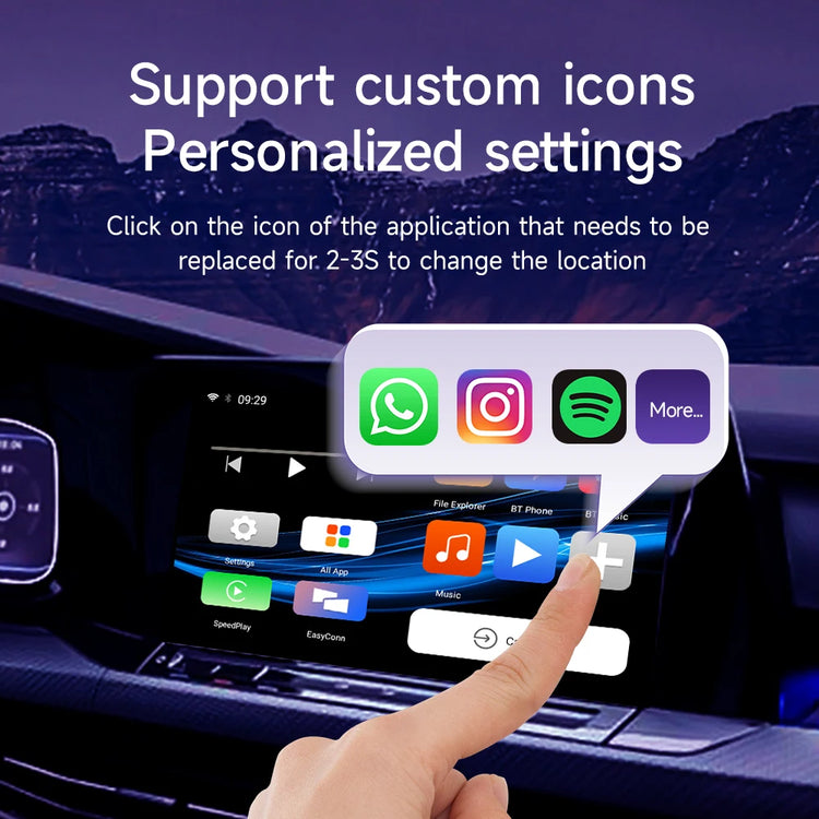 HEYINCAR Carplay Smart Ai Box plus Android Wireless Carplay Android Auto Adapter for Netflix for Youtube Car Play Ai Tv Box.