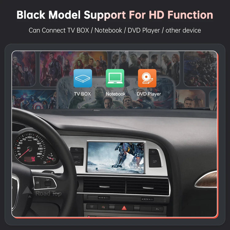 Road Top Wireless Carplay Android Auto for Audi A6 C6 A7 C7 2010-2011 Q7 2010-2015,With Mirror Link Airplay Car Play Functions.
