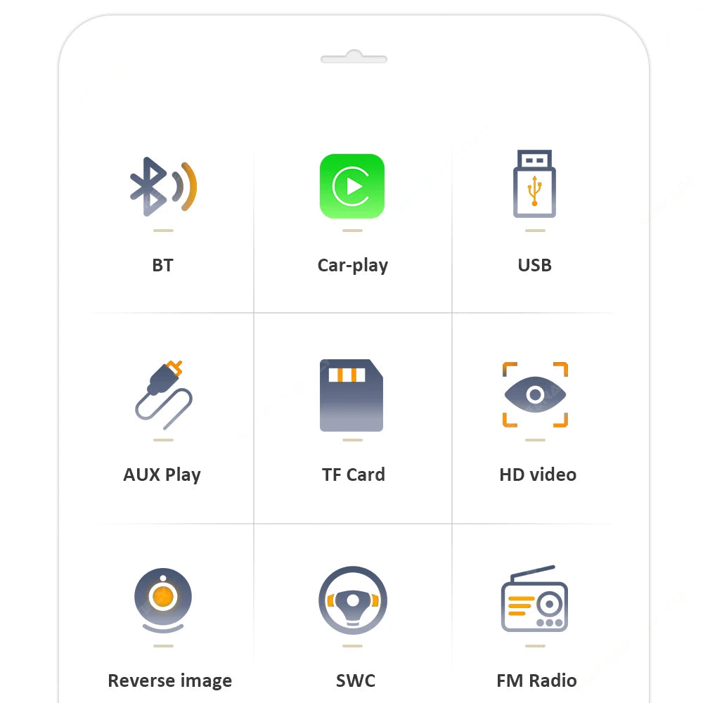 ZD1 7“ 1 Din Carplay Car Radio Android Auto Multimedia Retractable HD Touch Screen FM AUX BT USB Mirrorlink Universal Autoradio.