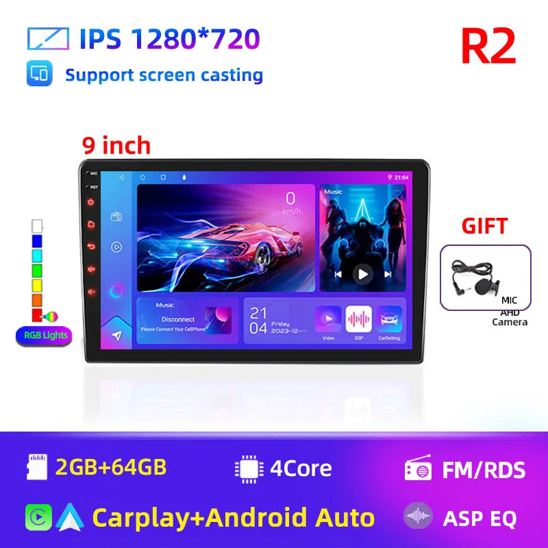2 Din 7 9 10 Inch Car Play Android Radio Multimedia Carplay Android Auto 2 Din Stereo Receiver Player 2DIN GPS 4 8 Core 4G 64G.