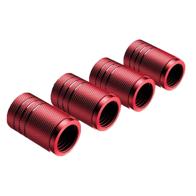 4Pcs Car Tire Valve Stems Cap Knurling Style Tire Valve Cap Aluminum Tire Wheel Stem Air Valve Cap Car Universal Accessories