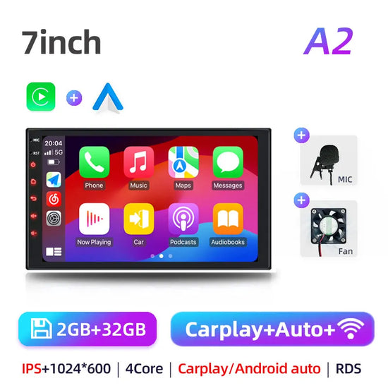 2Din 7 Inch Car Play Android Radio Multimedia Carplay Android Auto Stereo Receiver Player 2DIN GPS 4 8 Core 4G 64G Android 12.
