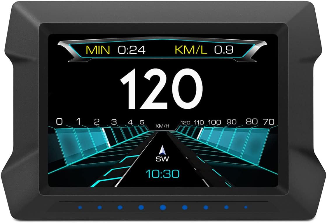 Jemora Multi-Functions Trip Computer P22 Universal Car Head up Display Car Gauge, OBDⅡ Diagnostic and Slope Meter Digital Speedometer Safe Driving Computer Overspeed Alarm for All Vehicles