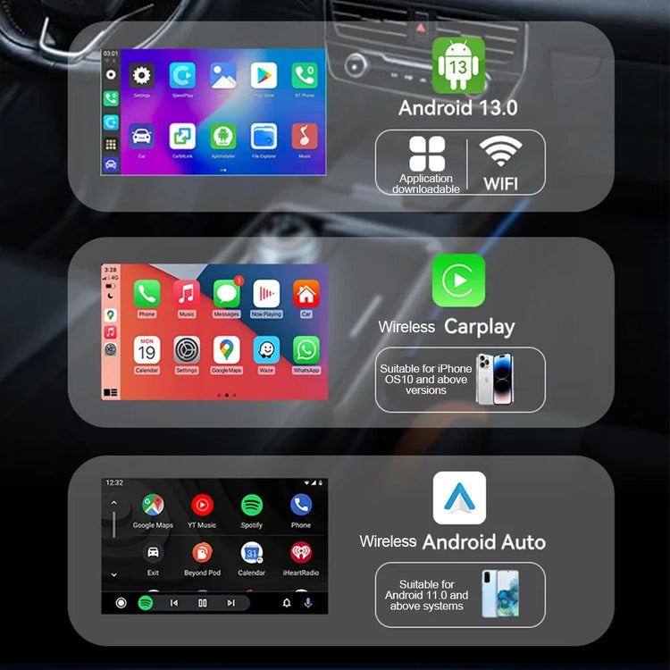 NEW Carplay Ai Box Android 13 Wireless Carplay Android Auto Car Video TV Box Wifi 2GB+32GB for Netflix Youtube Play Store.