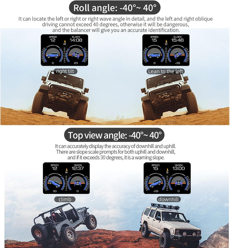 Jemora Multi-Functions Trip Computer P22 Universal Car Head up Display Car Gauge, OBDⅡ Diagnostic and Slope Meter Digital Speedometer Safe Driving Computer Overspeed Alarm for All Vehicles