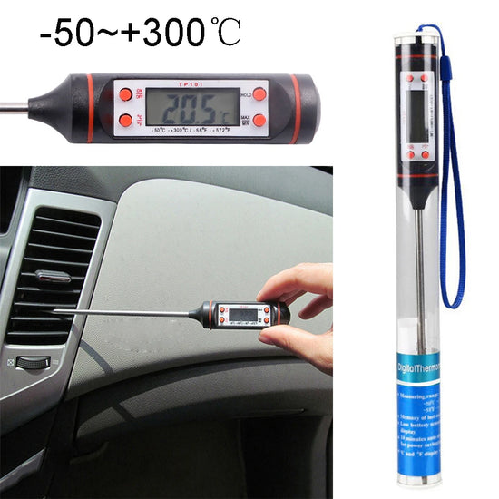 Car Vehicle Air Conditioning Outlet LCD Digital Thermometer Gauge Tool Automotive Air Conditioning Pencil Type Thermometer