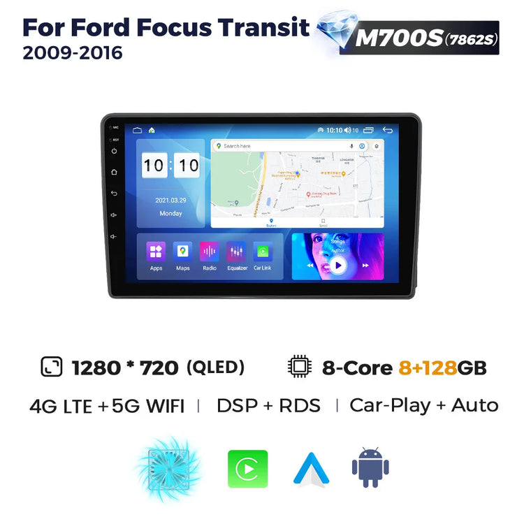 UIS7862S 8-Core Android OS 9" Wireless Car-Play Auto Car Radio Multimedia Video Player for Ford Focus Transit 2009-2016.