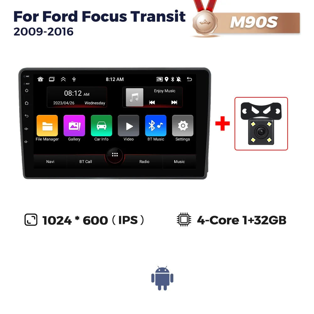 UIS7862S 8-Core Android OS 9" Wireless Car-Play Auto Car Radio Multimedia Video Player for Ford Focus Transit 2009-2016.