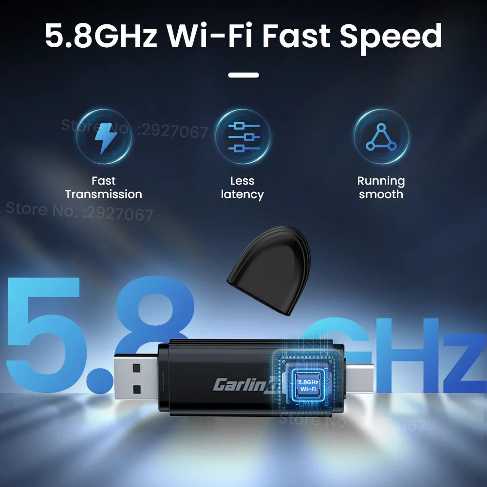 New Wireless Carplay Adapter MINI 5 USB Dongle Wired to Wireless Car Play Box Android Auto Wifi BT Fast Auto Connect.