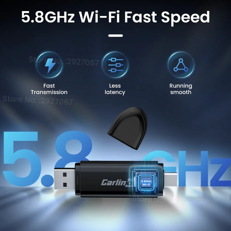 New Wireless Carplay Adapter MINI 5 USB Dongle Wired to Wireless Car Play Box Android Auto Wifi BT Fast Auto Connect.