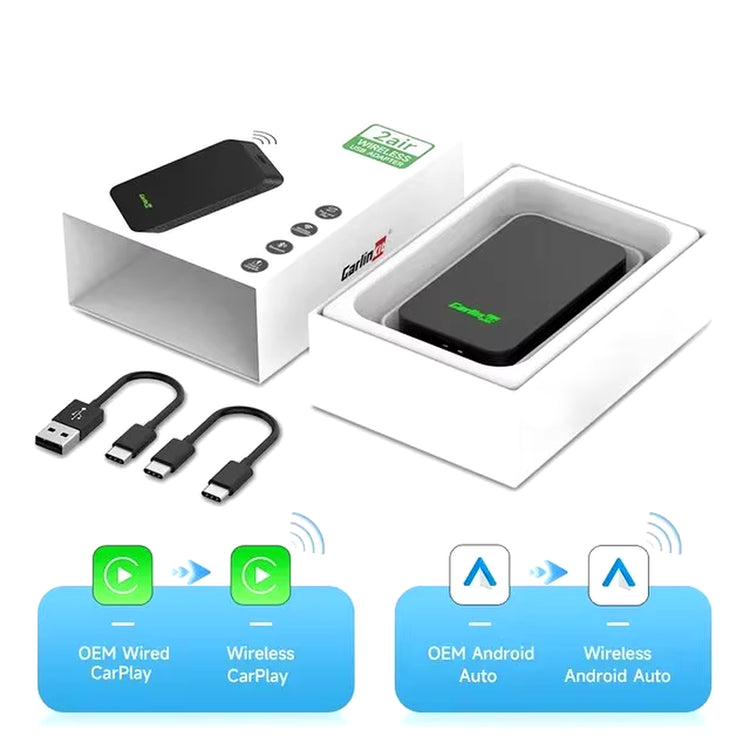 5.0 Wireless Carplay Android Auto Adapter 3 in 1 Wireless Car Adapter for Mazda Toyotal Peugeot Volvo Kia Spotify.