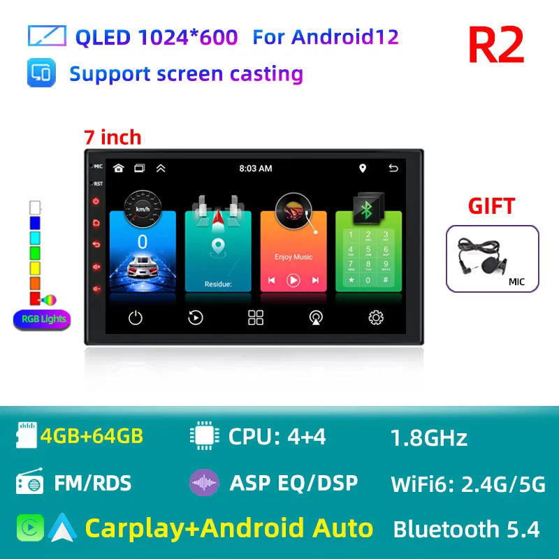 2 Din 7 9 10 Inch Car Play Android Radio Multimedia Carplay Android Auto 2 Din Stereo Receiver Player 2DIN GPS 4 8 Core 4G 64G.
