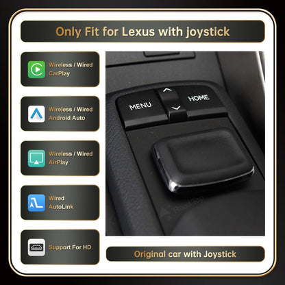 Roadtop Wireless Carplay for Lexus NX RX IS ES GS RC CT LS 2014-2019 with Android Auto Mirror Link Airplay Car Play Functions.