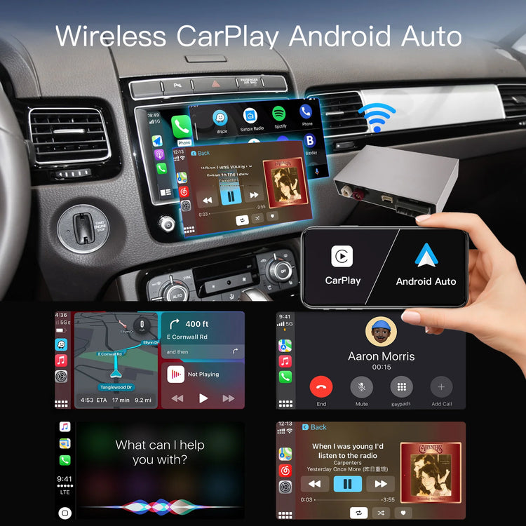 Wireless Carplay Android Auto for Volkswagen Touareg with 8-Inch Screen RNS850 2010-2018 Mirroring Car Play Airplay Multimedia.