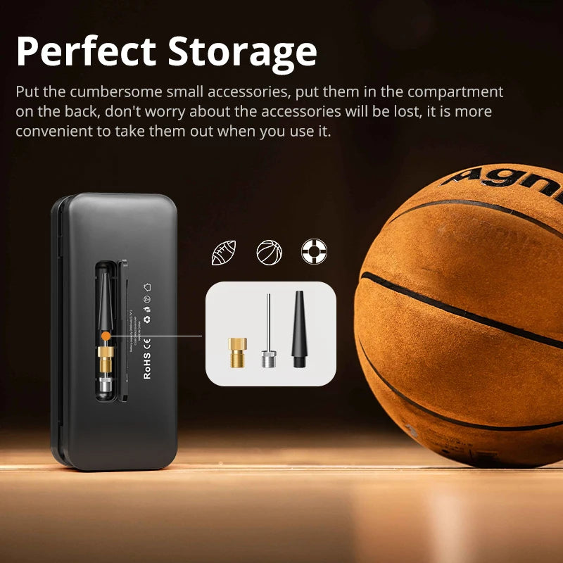 CARSUN Rechargeable Air Pump Tire Inflator Portable Compressor Digital Cordless Car Tyre Inflator for Bicycle Balls