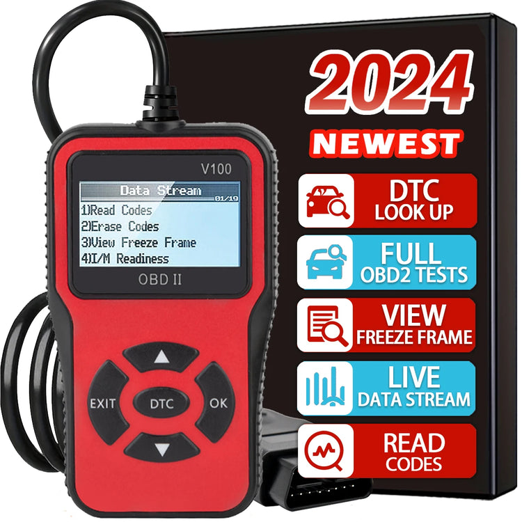 Car OBD2 Scanner Diagnostic Tool Code Reader, Car Voltage Tester Engine Fault Code Scanner, Charging Tester Diagnostic Tool V100