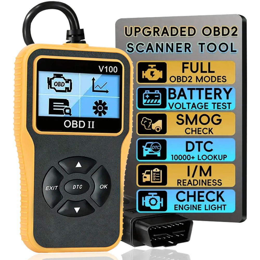 Car OBD2 Scanner Diagnostic Tool Code Reader, Car Voltage Tester Engine Fault Code Scanner, Charging Tester Diagnostic Tool V100