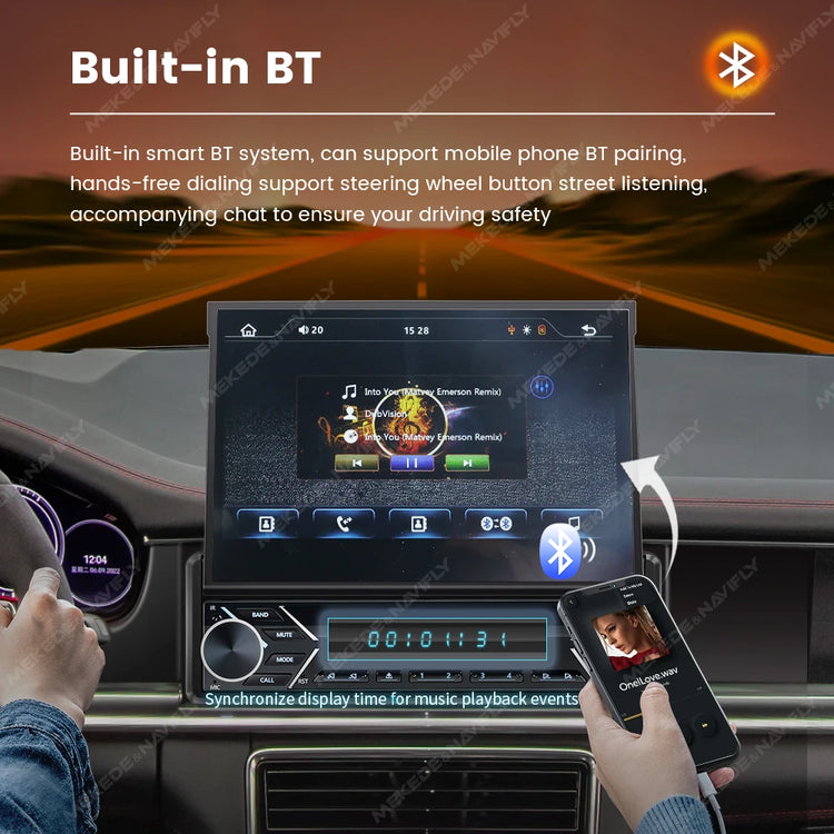 ZD1 7“ 1 Din Carplay Car Radio Android Auto Multimedia Retractable HD Touch Screen FM AUX BT USB Mirrorlink Universal Autoradio.