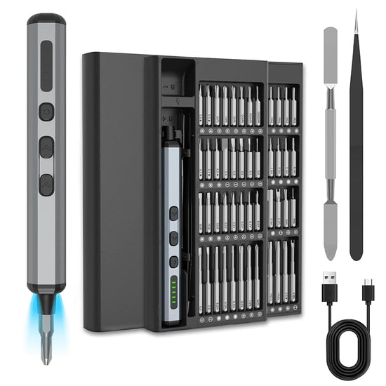 68 in 1 Precision Electric Screwdriver Set Power Tool Kits 5 Torque Magnetic Screw Driver Bits for Eyeglasses Watch Phone Laptop