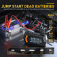 【6-IN-1】 Portable Car Jump Starter with 150PSI Vacuum Extraction Air Compressor, 12V 12000Mah 6000A Car Battery Jump Starter Battery Pack (8L Gas/8L Diesel), Large LCD Display, Father&