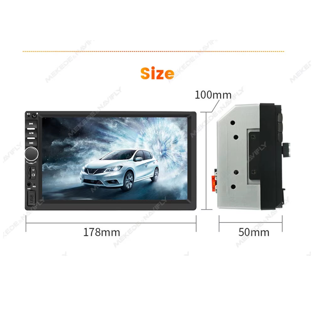 2Din Auto Radio Car Universal Multimedia DVD Player MP5 Wired Carplay Android Auto Mirror Link BT Support Rear View Camera SWC.