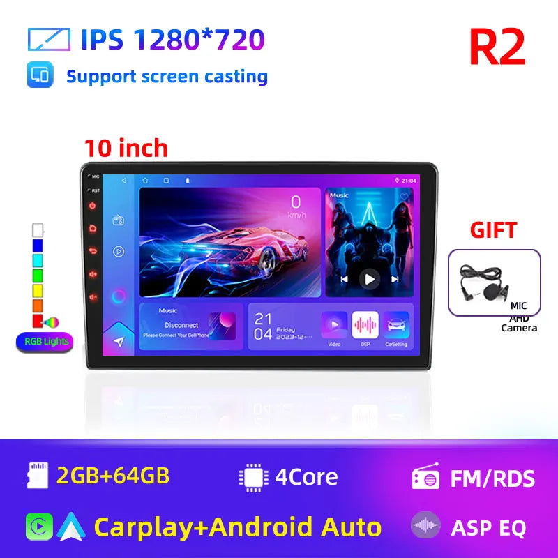 2 Din 7 9 10 Inch Car Play Android Radio Multimedia Carplay Android Auto 2 Din Stereo Receiver Player 2DIN GPS 4 8 Core 4G 64G.