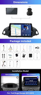 Octa Core 6GB+128GB for Ford Kuga Escape C-Max 2013-2017 Double Din Car Stereo, Android 14 Car Radio Player,9 Inch IPS Touch Screen GPS Navigation Bluetooth Head Unit DSP Car Play Android Auto.
