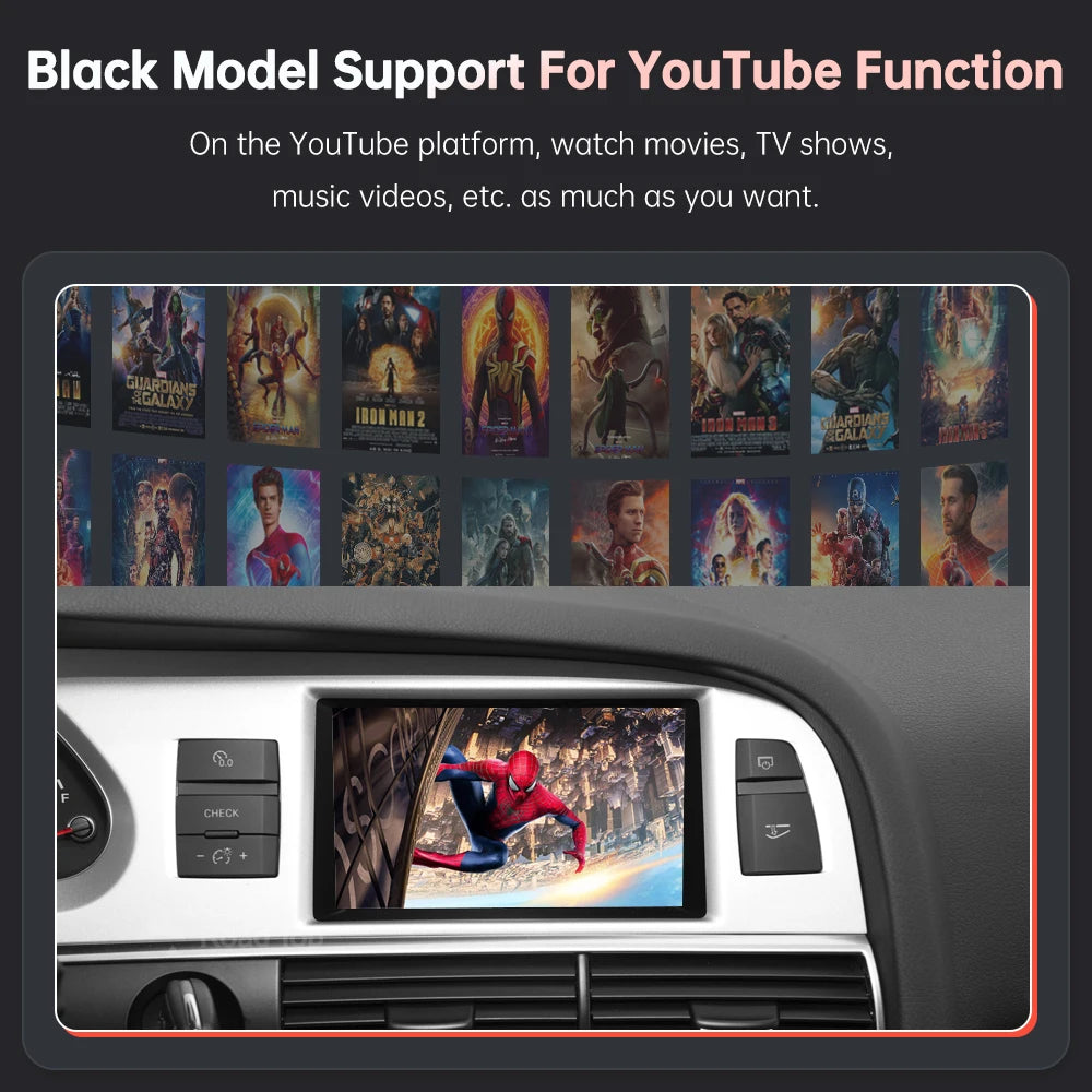 Road Top Wireless Carplay Android Auto for Audi A6 C6 A7 C7 2010-2011 Q7 2010-2015,With Mirror Link Airplay Car Play Functions.